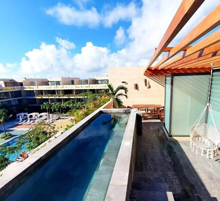 Mistiq Tulum Pent House 3 Recamaras, 3 Banos, Sala, Comedor, Terraza Y Jacuzzi 0*,